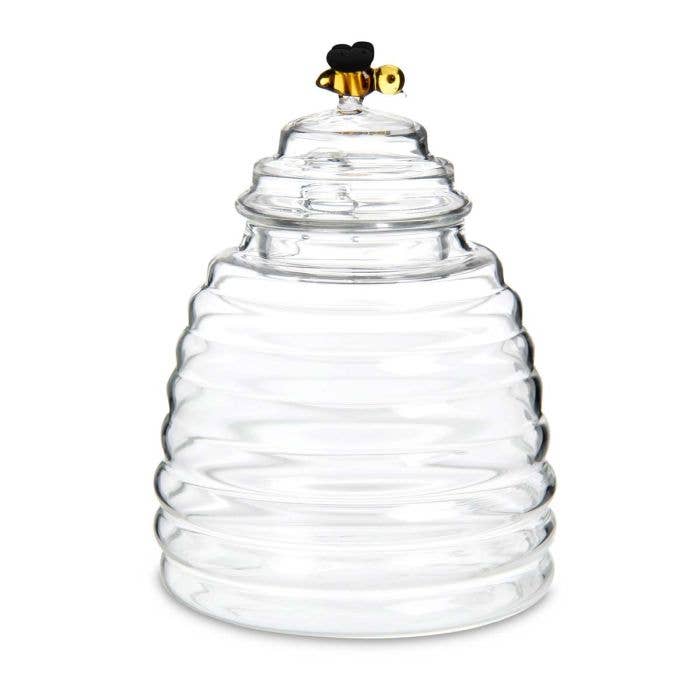 Glass Honey Jar with Lid and Honey Dipper