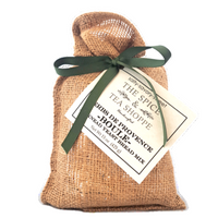 Herbs de Provence bread mix in burlap bag tied with a green ribbon from The Spice & Tea Shoppe