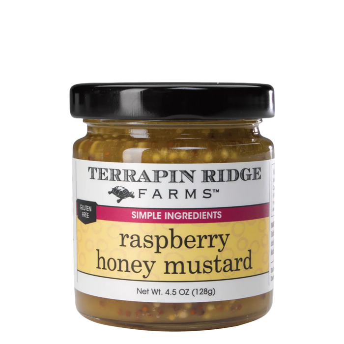 Jar of Terrapin Ridge Farms raspberry honey mustard on a white background. The Spice & Tea Shoppe