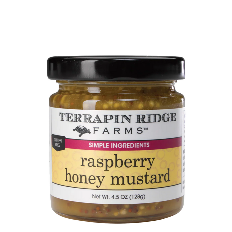 Jar of Terrapin Ridge Farms raspberry honey mustard on a white background. The Spice & Tea Shoppe